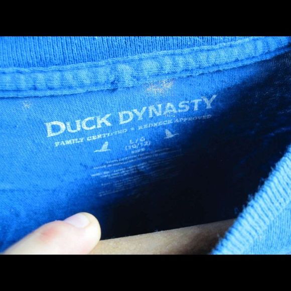 Duck Dynasty Uncle Si That's a Fact Jack! L 10 12 Blue Print Short Sleeve TShirt - Picture 3 of 6